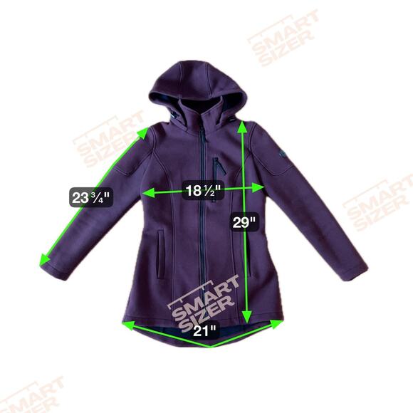 Andrew Marc Thick Fleece Jacket Size S Full Zip Removable Hood Wine Red Stretch - Picture 12 of 12